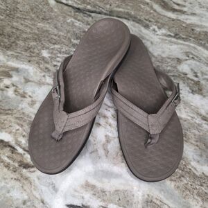 Vionic Tide Patty Orthotic Thong Sandals Flip-Flops Taupe Size 8
